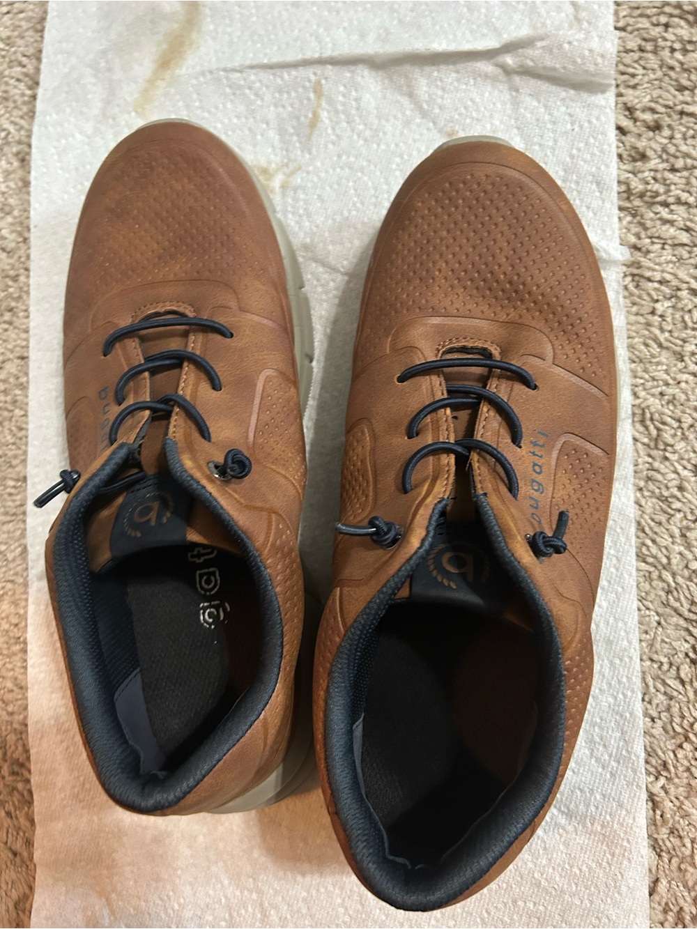 Bugatti Men's Brown Casual Athletic Sneakers with Black Accents